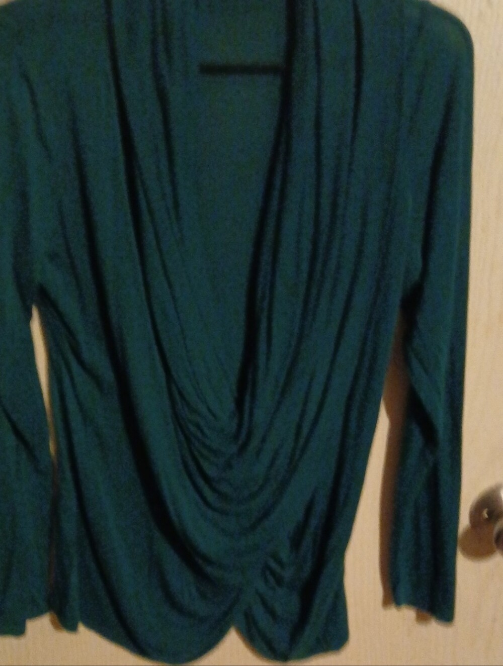 Apt. 9 Teal Green Drape Front Long Sleeve Top